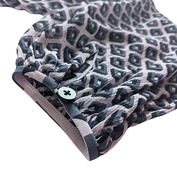 DIANE VON FURSTENBERG Purple Gray Keyhole Geometric Drop Waist Mini Dress Sz 0 - Picture 6 of 10